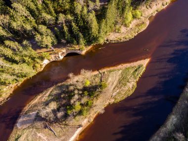 Drone görüntü. kırsal bölgenin havadan görünümü