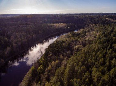 Drone görüntü. kırsal bölgenin havadan görünümü