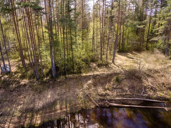 Drone obrazu. Widok z lotu ptaka z obszarów wiejskich — Zdjęcie stockowe