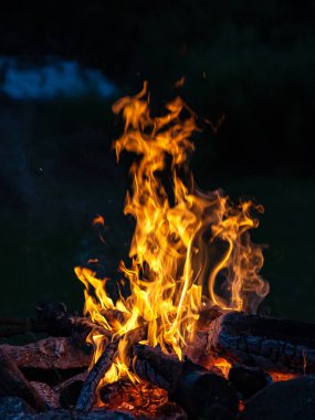 Woods şömine, sıcak, ısı yanıyor, ateş