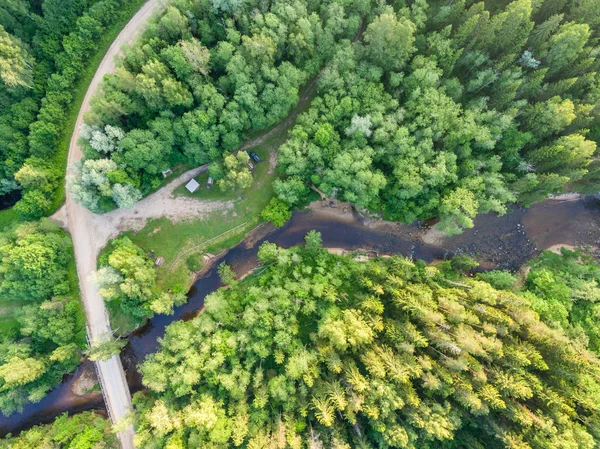 drone image. aerial view of rural area with forests