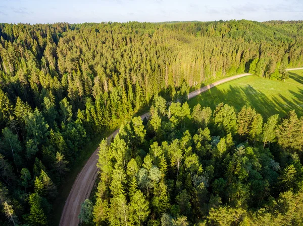 Drone görüntü. Ormanlar ile kırsal bölgenin havadan görünümü