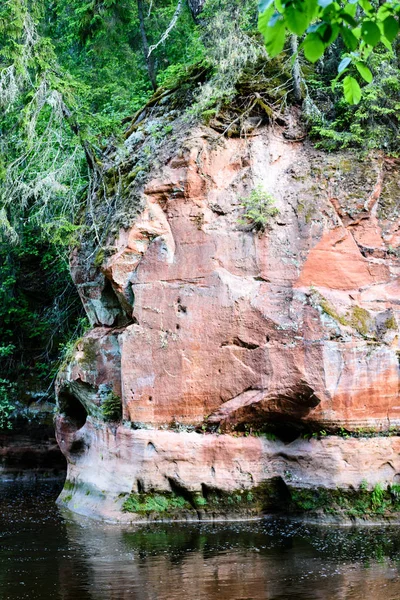 Gyönyörű reggel könnyű erdei folyó felett — Stock Fotó