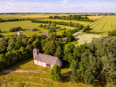 Drone görüntü. kırsal bölgenin havadan görünümü 