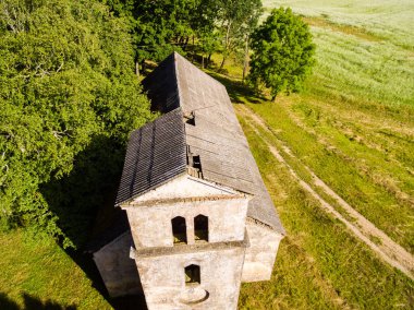 Drone görüntü. kırsal bölgenin havadan görünümü 