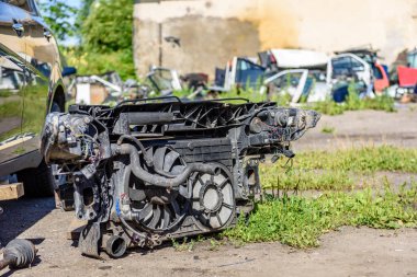 Eski bir araba motorunun. Engine iç tasarım.