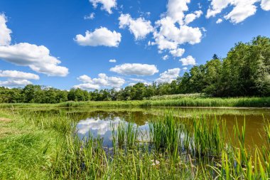 Göldeki bulutların yansıması