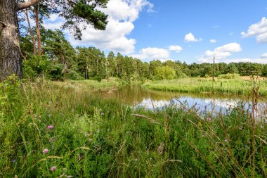 Göldeki bulutların yansıması