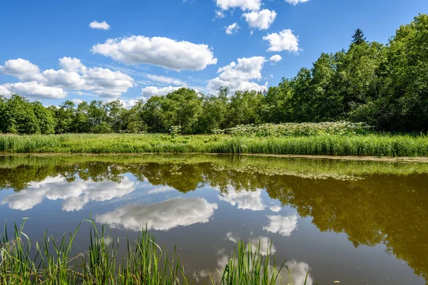 Göldeki bulutların yansıması