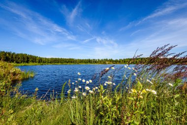 Göldeki bulutların yansıması