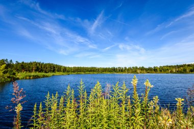 Göldeki bulutların yansıması