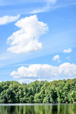 Göldeki bulutların yansıması