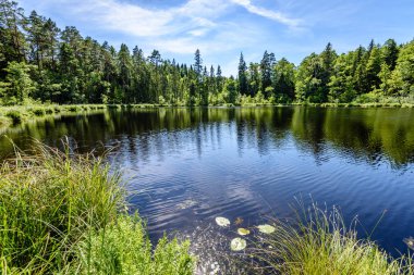 Göldeki bulutların yansıması