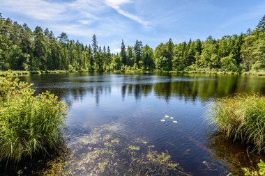 Göldeki bulutların yansıması