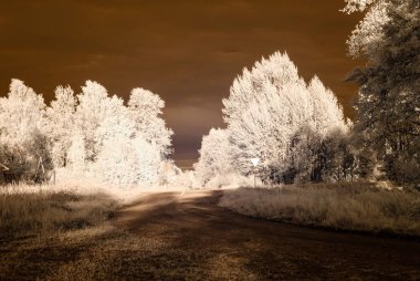 kırsal yollar çakıl. kızılötesi görüntü