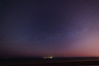 Yıldızlı ve samanyolu gece gökyüzü