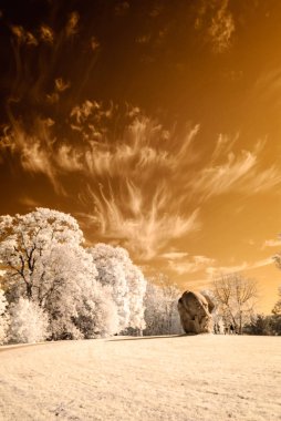 kamu Parkı Turaida Sigulda, Letonya görünümünde. kızılötesi görüntü