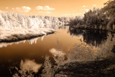 Valmiera Letonya Gauja nehir tarafından turist iz. sonbahar c