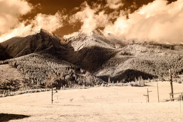 dağ manzara orman. kızılötesi görüntü