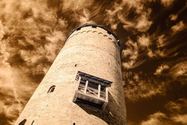 kamu Parkı Turaida Sigulda, Letonya görünümünde. kızılötesi görüntü