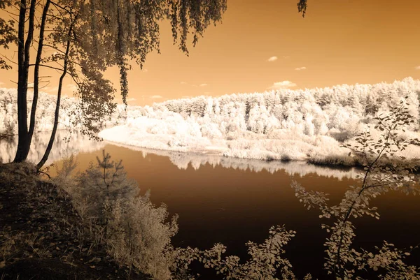 Valmiera ラトビアのガウヤ川の観光トレイル。秋 c — ストック写真