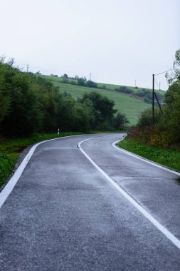sonbaharda kırsalında boş yol