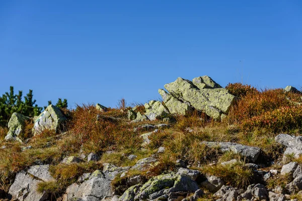 Montanha rochosa vista para a área de pico na Eslováquia — Fotografia de Stock