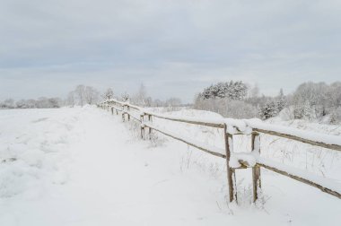 kış kar ve beyaz alanlar ile kırsal manzara