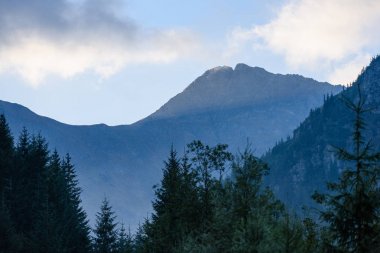dağ başında sis veya gündoğumu li bulutlarda kaplı Güz