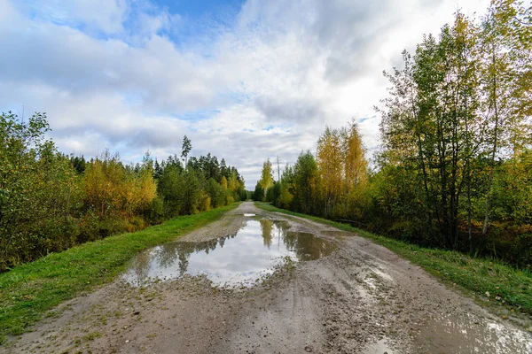 Prázdné silnice na venkově v létě. šotolinovém povrchu — Stock fotografie
