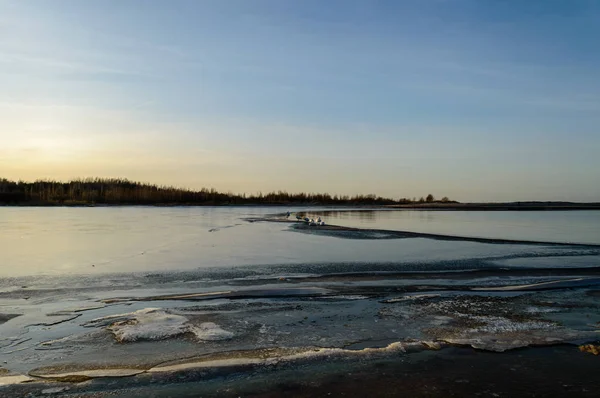 Frysta beach i kall vinterdag — Stockfoto