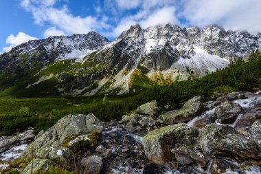 büyük şelale sonbahar dağ geçidi, mounta ile uzun pozlama