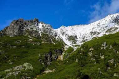 Slovakça Karpat Dağları Güz. üstleri ile yeşil tepeler 