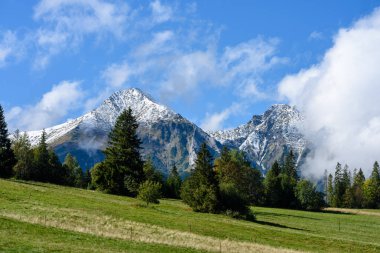 Slovakça Karpat Dağları ile yeşil ormanları sonbaharda