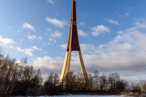 television broadcasting antenna in woods