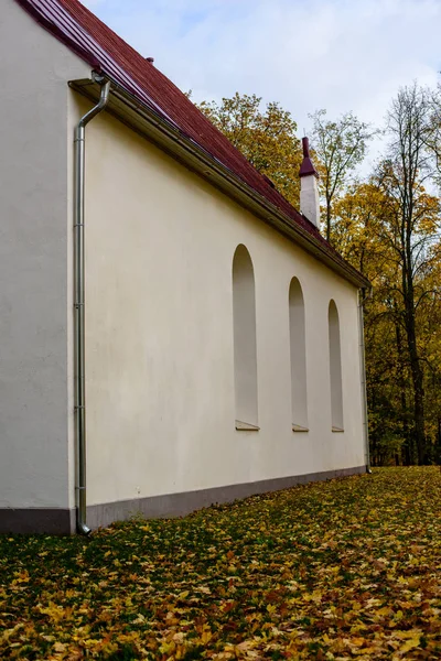 Venkovský dům s duby — Stock fotografie