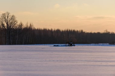 kırsal kış manzara temiz kış günü