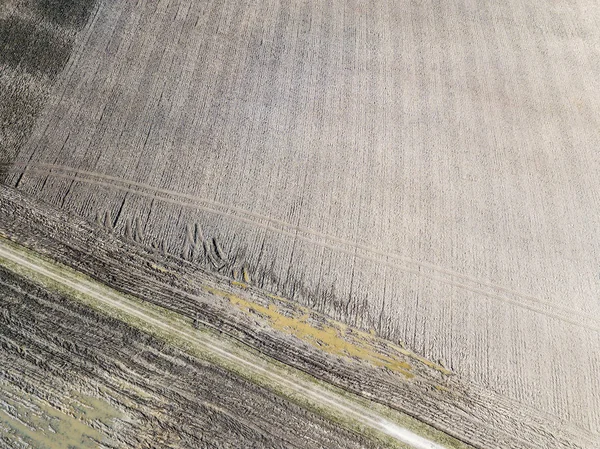 드 론 이미지입니다. 추상적인 농업 분야 텍스처의 항공 보기 — 스톡 사진