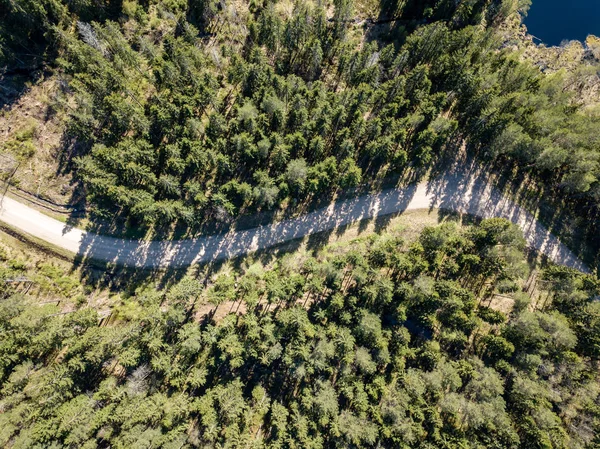 Drone image. aerial view of rural area with fields and forests a — Stock Photo, Image