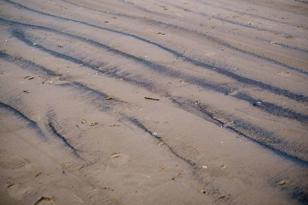 Textura Areia Praia Com Água Padrão Abstracto — Fotografia de Stock