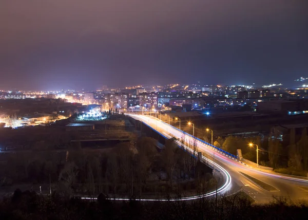 Νύχτα Πόλη Vanadzor Αρμενία Vanadzor Είναι Τρίτη Μεγαλύτερη Πόλη Στην — Φωτογραφία Αρχείου