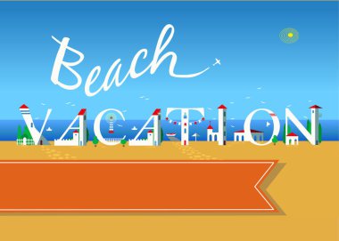 Beach Tatil. Seyahat kartı