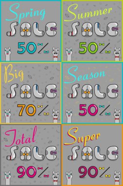 Yazıtlar kartlarla perakende için. Vintage yazı tipi