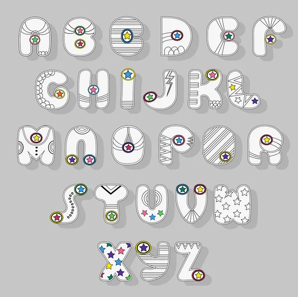 White Alphabet. Superhero style. — Stock Vector