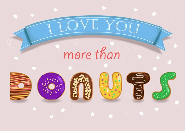 Te amo más que a los donuts — Foto de Stock