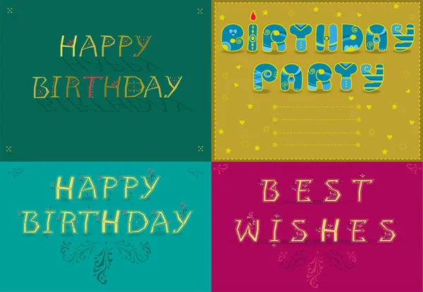 Greeting cards with text Happy Birthday