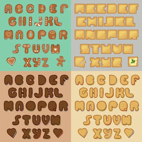 Słodkie ciasteczka alfabetów. Artystyczne czcionki — Zdjęcie stockowe