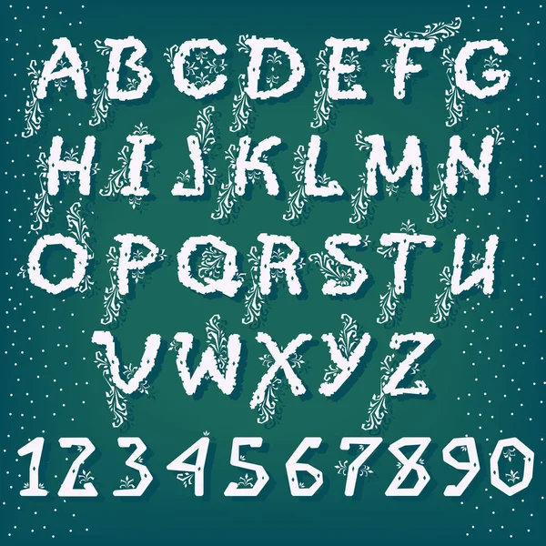 Alphabet blanc d'hiver — Image vectorielle