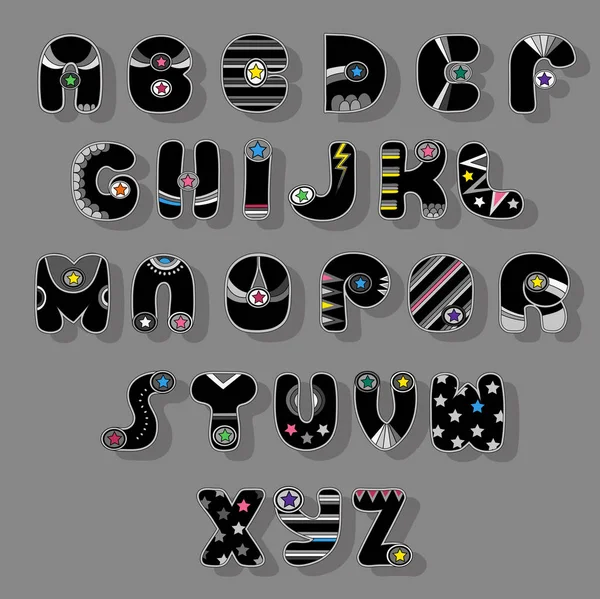 Zwarte lettertype. Superheld stijl. — Stockfoto