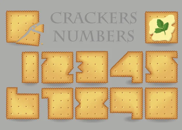 Numeri di cracker gialli — Vettoriale Stock